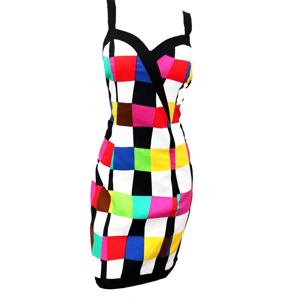 Leslie Fay SWEET HEART checkered FITTED wiggle dress Size 8/ 10